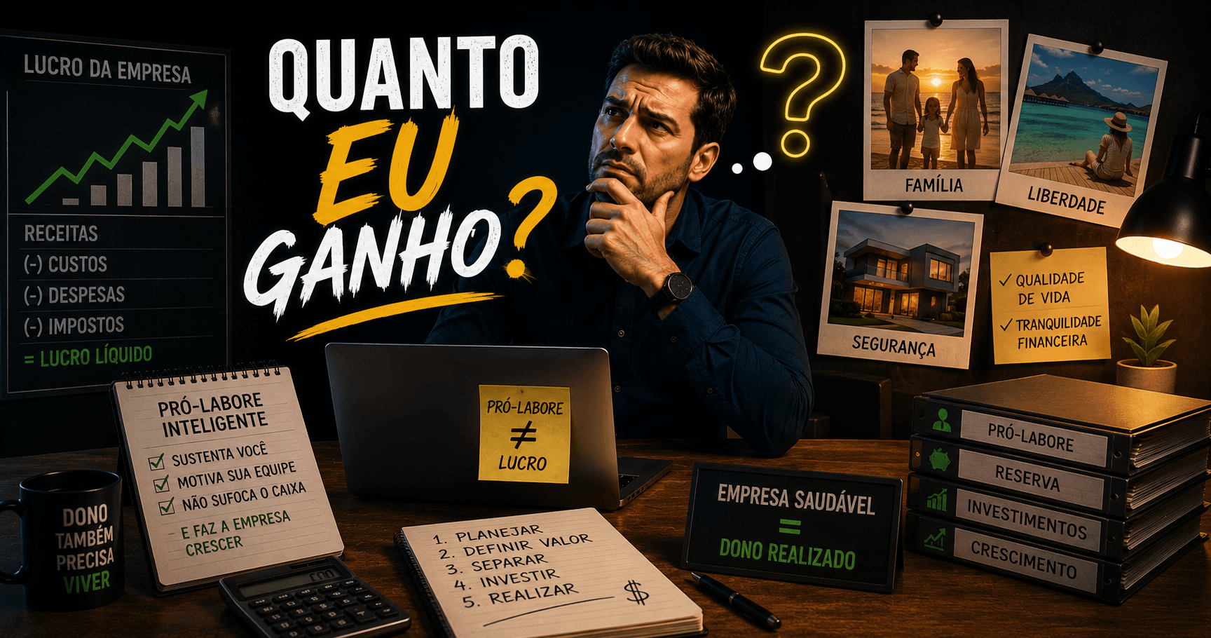 Quanto o dono deve retirar da empresa? O guia do pró-labore sem sufoco