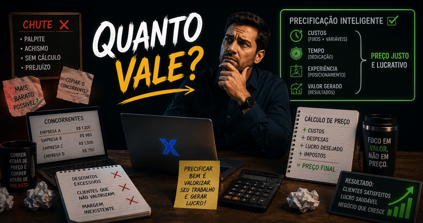 Como precificar seus serviços sem chutar (e sem copiar o concorrente)